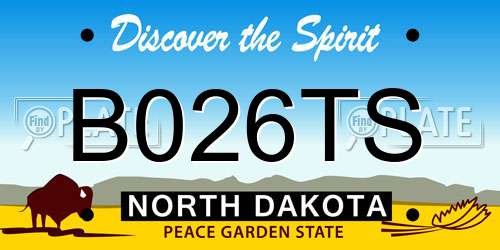B026TS North Dakota License Plate