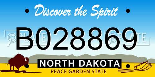 B028869 North Dakota License Plate