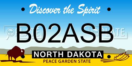 B02ASB North Dakota License Plate