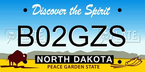 B02GZS North Dakota License Plate
