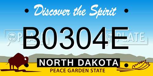 B0304E North Dakota License Plate