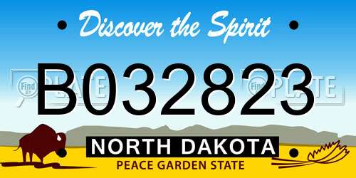 B032823 North Dakota License Plate