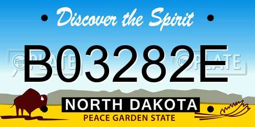 B03282E North Dakota License Plate