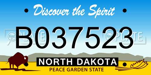 B037523 North Dakota License Plate