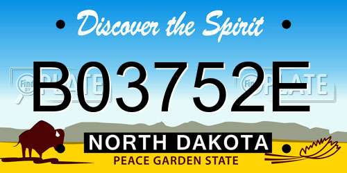 B03752E North Dakota License Plate