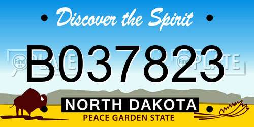 B037823 North Dakota License Plate