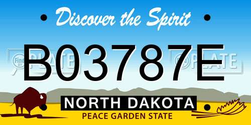 B03787E North Dakota License Plate