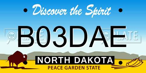 B03DAE North Dakota License Plate