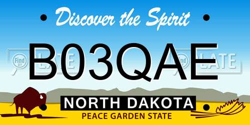 B03QAE North Dakota License Plate