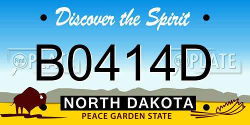 B0414D North Dakota License Plate