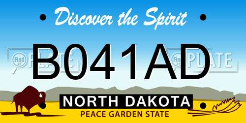 B041AD North Dakota License Plate