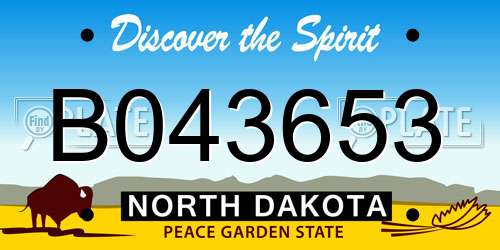 B043653 North Dakota License Plate
