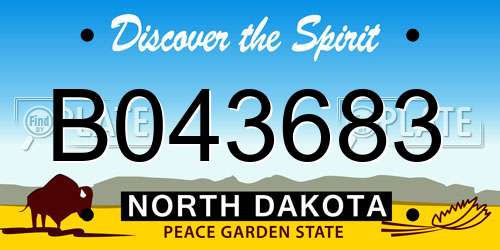 B043683 North Dakota License Plate