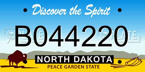 B044220 North Dakota License Plate