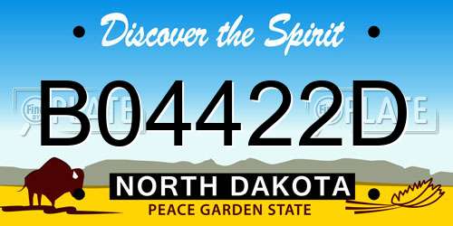 B04422D North Dakota License Plate