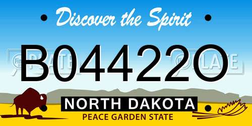 B04422O North Dakota License Plate