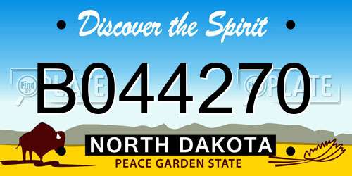 B044270 North Dakota License Plate