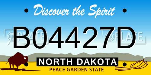 B04427D North Dakota License Plate