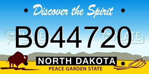 B044720 North Dakota License Plate