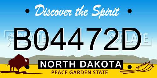 B04472D North Dakota License Plate