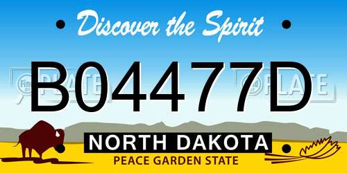B04477D North Dakota License Plate