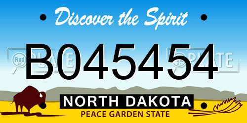 B045454 North Dakota License Plate