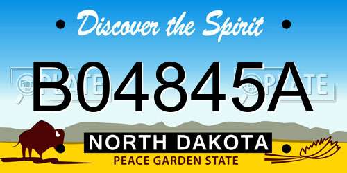 B04845A North Dakota License Plate