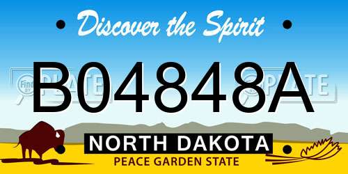 B04848A North Dakota License Plate