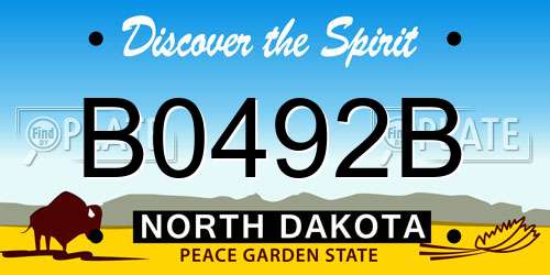 B0492B North Dakota License Plate