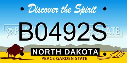 B0492S North Dakota License Plate