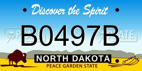 B0497B North Dakota License Plate