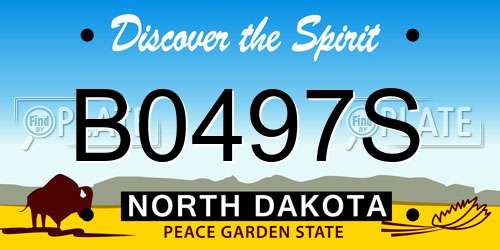 B0497S North Dakota License Plate