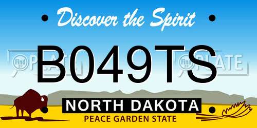 B049TS North Dakota License Plate