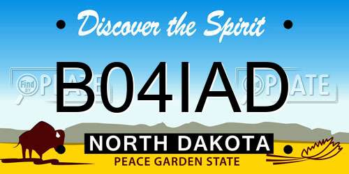 B04IAD North Dakota License Plate