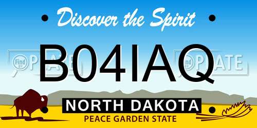 B04IAQ North Dakota License Plate