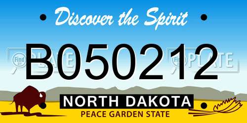 B050212 North Dakota License Plate