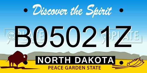 B05021Z North Dakota License Plate