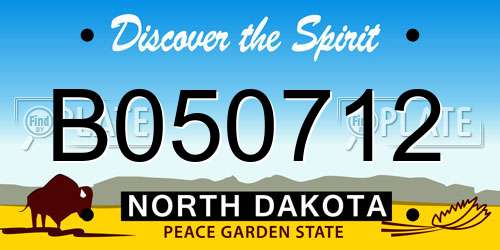 B050712 North Dakota License Plate