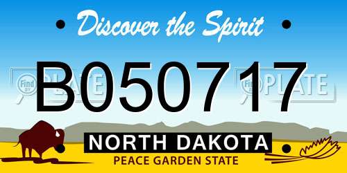B050717 North Dakota License Plate