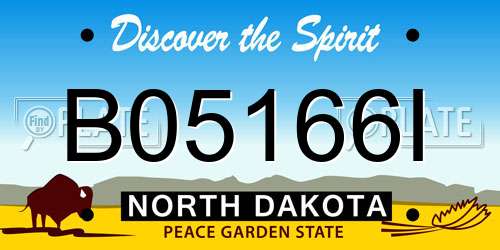 B05166I North Dakota License Plate