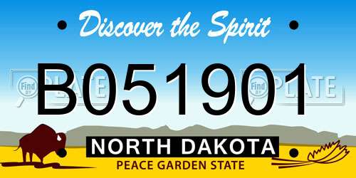 B051901 North Dakota License Plate