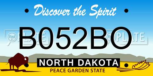 B052BO North Dakota License Plate
