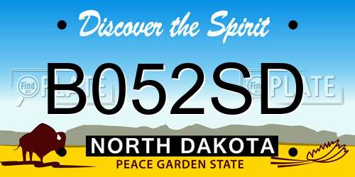 B052SD North Dakota License Plate