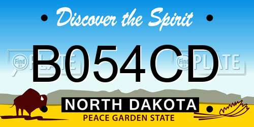 B054CD North Dakota License Plate
