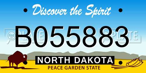 B055883 North Dakota License Plate