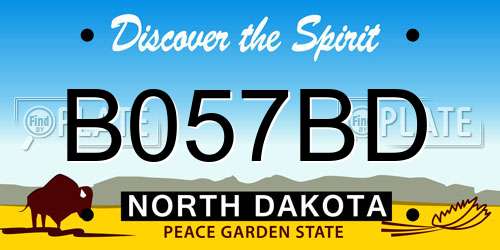 B057BD North Dakota License Plate