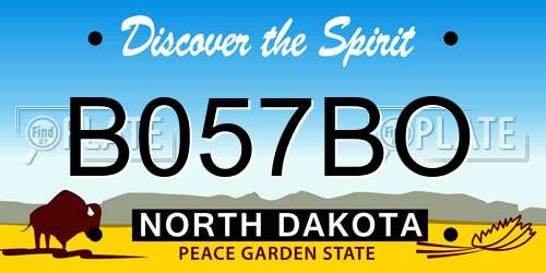 B057BO North Dakota License Plate