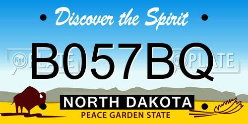 B057BQ North Dakota License Plate