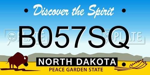B057SQ North Dakota License Plate
