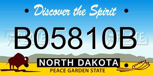 B05810B North Dakota License Plate